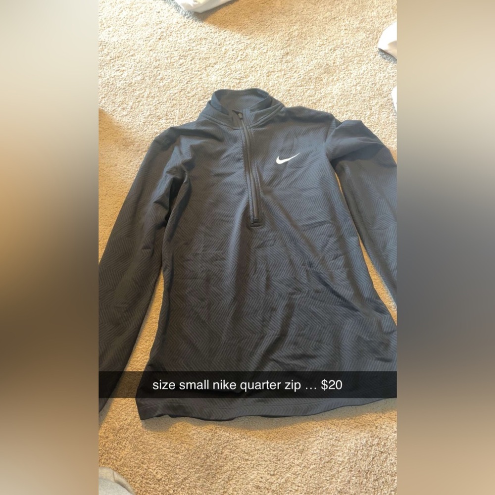Nike Black Patterned Quarter Zip Top